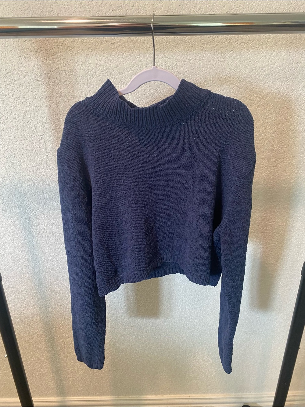 wild fable Navy Cropped Turtleneck Pullover
